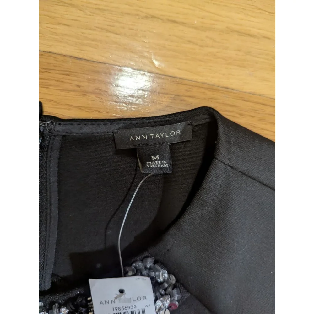 Ann Taylor Black Sleeveless Shift Dress Medium - Picture 6 of 11